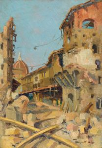 MARIO BORGIOTTI - Devastazioni sul Ponte Vecchio