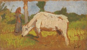 Francesco Gioli - Contadina con mucca