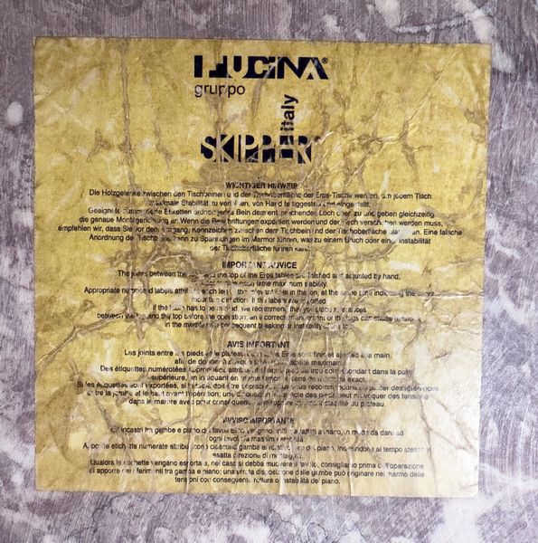 ANGELO MANGIAROTTI : Consolle mod. Eros produzione Skipper in Marmo Rosso di Verona  - Asta Design e Arti Decorative del XX Secolo - Associazione Nazionale - Case d'Asta italiane