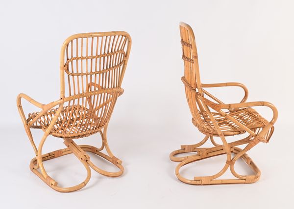 Coppia di poltrone in vimini e bamb  - Asta Design e Arti Decorative del XX Secolo - Associazione Nazionale - Case d'Asta italiane