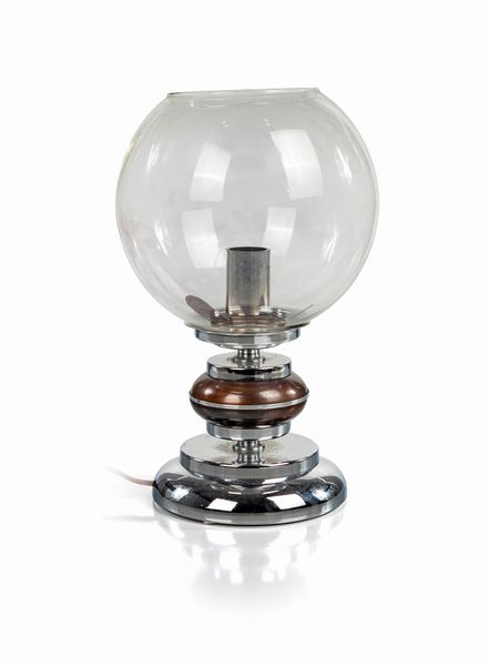 Lampada da tavolo in metallo e vetro  - Asta Design e Arti Decorative del XX Secolo - Associazione Nazionale - Case d'Asta italiane