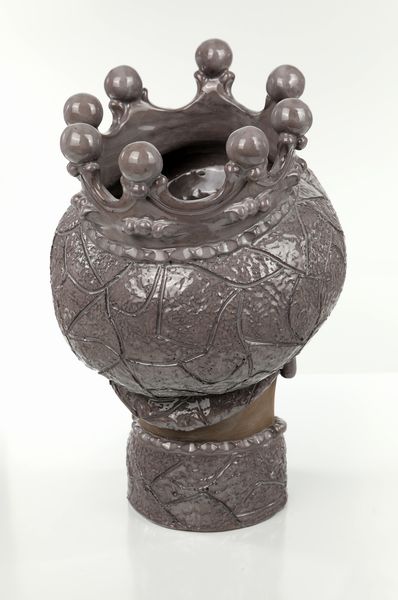 testa di moro in ceramica artigianale di Caltagirone nei toni del grigio  - Asta Design e Arti Decorative del XX Secolo - Associazione Nazionale - Case d'Asta italiane