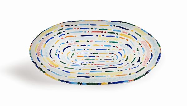 PIERO DORAZIO : Grande vassoio in ceramica dipinta  - Asta Design e Arti Decorative del XX Secolo - Associazione Nazionale - Case d'Asta italiane