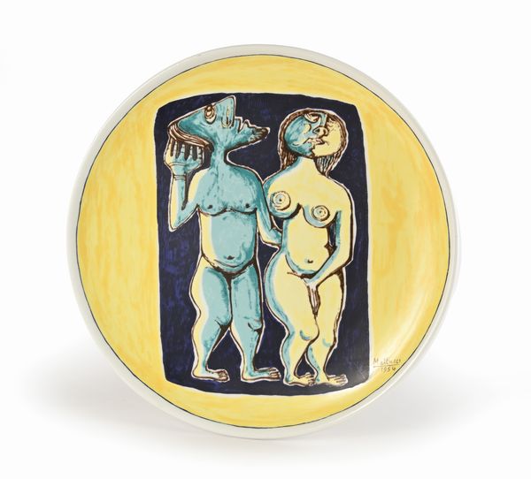 DOMENICO MATTEUCCI : Piatto in ceramica policroma  - Asta Design e Arti Decorative del XX Secolo - Associazione Nazionale - Case d'Asta italiane