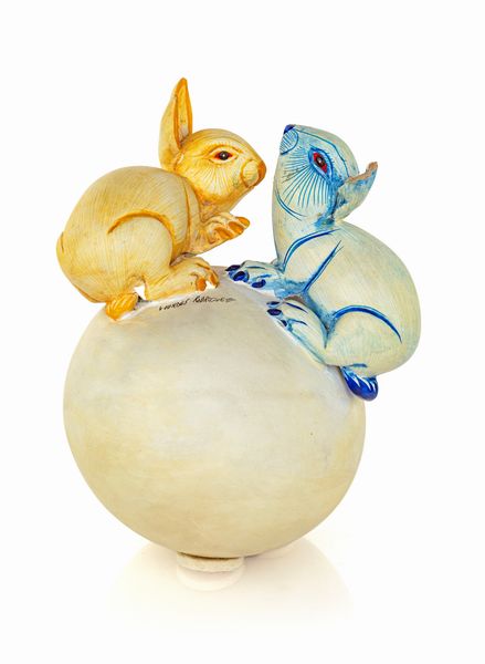 Lourdes Rodriguez : Due lepri ed un uovo  - Asta Design e Arti Decorative del XX Secolo - Associazione Nazionale - Case d'Asta italiane