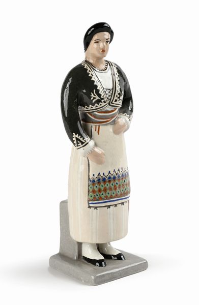 Scultura in ceramica dipinta  - Asta Design e Arti Decorative del XX Secolo - Associazione Nazionale - Case d'Asta italiane