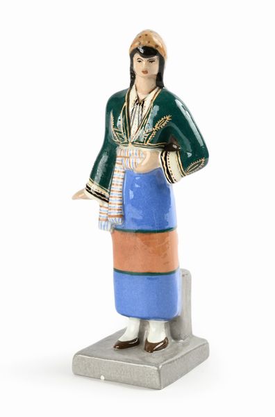 scultura in ceramica dipinta  - Asta Design e Arti Decorative del XX Secolo - Associazione Nazionale - Case d'Asta italiane