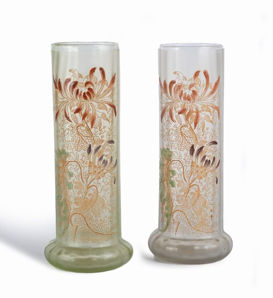 Coppia di vasi in vetro soffiato e smalti, Art Nouveau, modello Lamartine, manifattura Legras di Saint Denis  - Asta Design e Arti Decorative del XX Secolo - Associazione Nazionale - Case d'Asta italiane