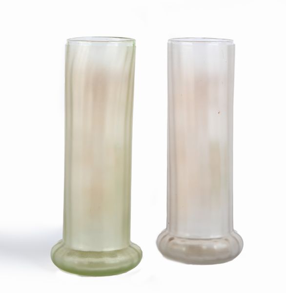 Coppia di vasi in vetro soffiato e smalti, Art Nouveau, modello Lamartine, manifattura Legras di Saint Denis  - Asta Design e Arti Decorative del XX Secolo - Associazione Nazionale - Case d'Asta italiane