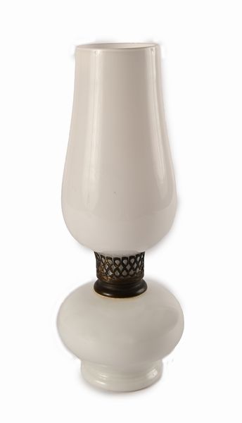 Paolo Venini : Lampada da tavolo in vetro di murano bianco e ottone  - Asta Design e Arti Decorative del XX Secolo - Associazione Nazionale - Case d'Asta italiane