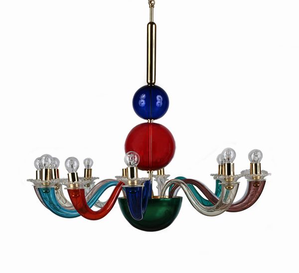 Giò Ponti : Lampadario a dodici braccia, esecuzione Venini, Murano  - Asta Design e Arti Decorative del XX Secolo - Associazione Nazionale - Case d'Asta italiane
