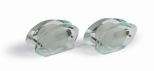 MAX INGRAND : Coppia di appliques per Fontana Arte, modello 2093  - Asta Design e Arti Decorative del XX Secolo - Associazione Nazionale - Case d'Asta italiane