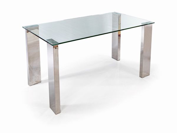 Tavolo con piano in cristallo  - Asta Design e Arti Decorative del XX Secolo - Associazione Nazionale - Case d'Asta italiane