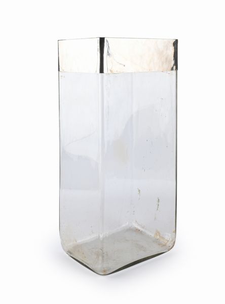 Portaombrelli in vetro con fascia in metallo argentato  - Asta Design e Arti Decorative del XX Secolo - Associazione Nazionale - Case d'Asta italiane