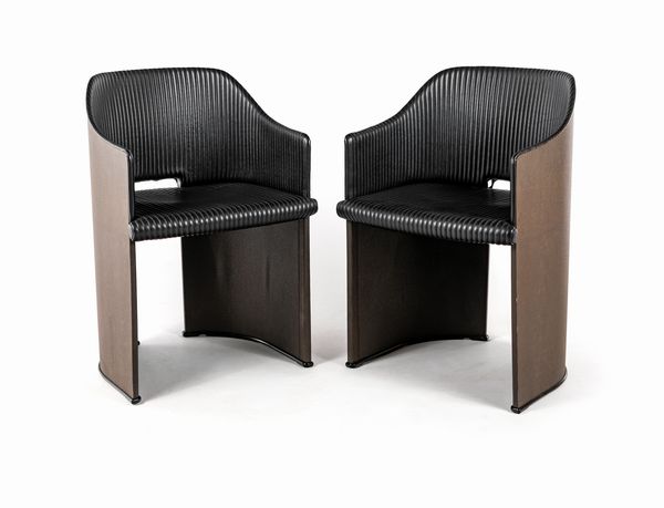 AFRA E TOBIA SCARPA : Due poltroncine 8551 dalla serie Artona per Maxalto B&B  - Asta Design e Arti Decorative del XX Secolo - Associazione Nazionale - Case d'Asta italiane