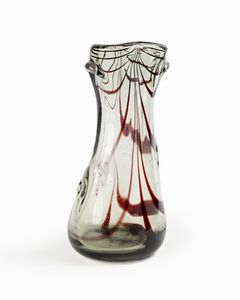 Vaso in vetro pesante incolore con striature viola  - Asta Design e Arti Decorative del XX Secolo - Associazione Nazionale - Case d'Asta italiane