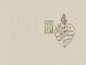 Guido Andlovitz : Dieci piatti piani e dieci da dessert in ceramica decorata in vivace policromia, serie Vecchia Milano, Laveno, Anni Trenta  - Asta Design e Arti Decorative del XX Secolo - Associazione Nazionale - Case d'Asta italiane