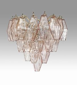 Carlo Scarpa : Lampadario da soffitto mod. Poliedri per Venini  - Asta Design e Arti Decorative del XX Secolo - Associazione Nazionale - Case d'Asta italiane