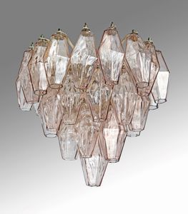 Carlo Scarpa : Lampadario da soffitto mod. Poliedri per Venini  - Asta Design e Arti Decorative del XX Secolo - Associazione Nazionale - Case d'Asta italiane