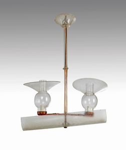 Lampadario da soffitto in vetro e rame  - Asta Design e Arti Decorative del XX Secolo - Associazione Nazionale - Case d'Asta italiane
