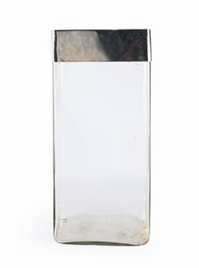 Portaombrelli in vetro con fascia in metallo argentato  - Asta Design e Arti Decorative del XX Secolo - Associazione Nazionale - Case d'Asta italiane