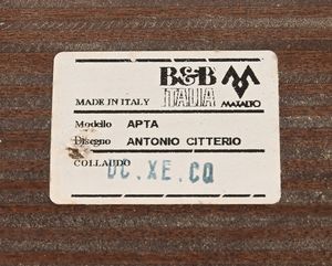 ANTONIO CITTERIO : Tavolo modello Apta produzione B&B Italia Maxalto  - Asta Design e Arti Decorative del XX Secolo - Associazione Nazionale - Case d'Asta italiane