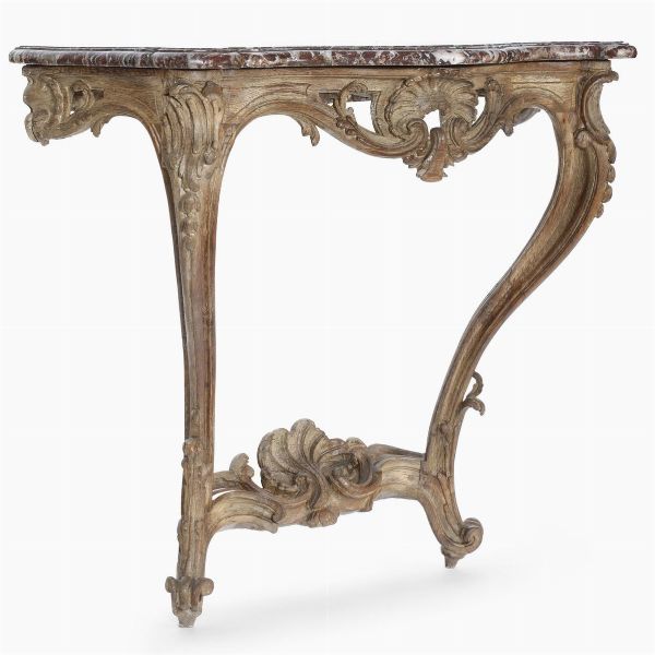 Consolle in legno intagliato e dorato. XVIII-XIX secolo  - Asta Antiquariato - Associazione Nazionale - Case d'Asta italiane
