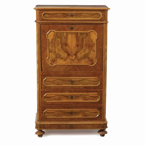 Secretaire lastronato in radica. XX secolo  - Asta Antiquariato - Associazione Nazionale - Case d'Asta italiane