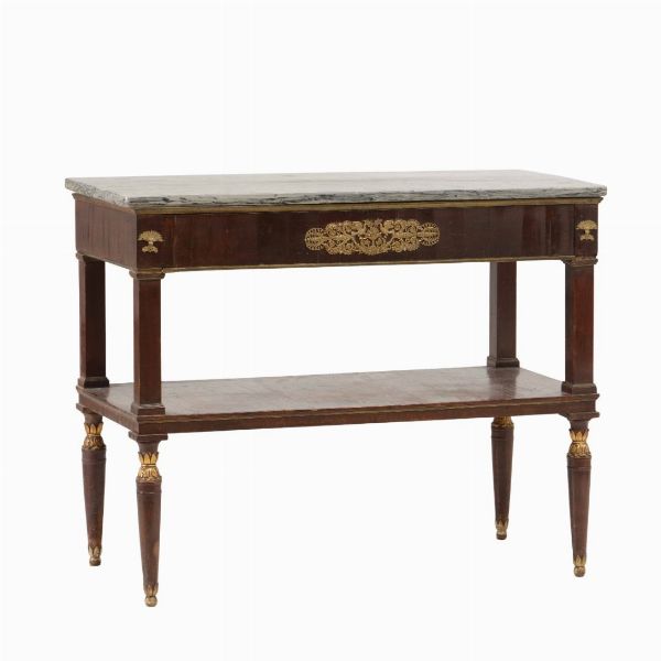 Servant con piano in marmo e bronzi dorati, XIX secolo  - Asta Antiquariato - Associazione Nazionale - Case d'Asta italiane