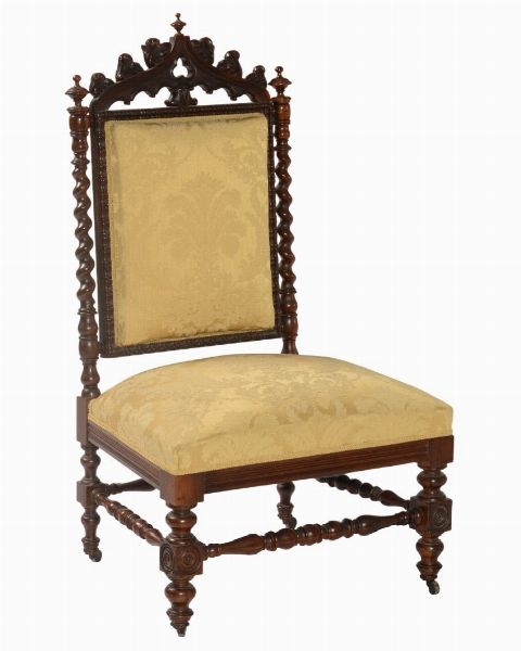 Poltrona a torchon in legno intagliato  - Asta Antiquariato - Associazione Nazionale - Case d'Asta italiane