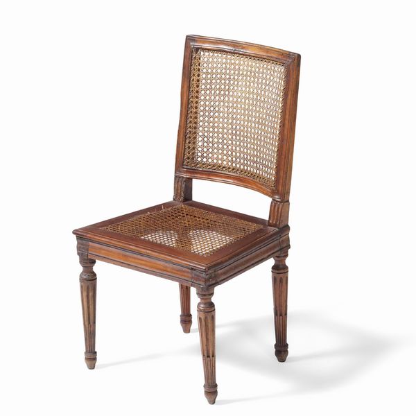 Sedia Luigi XVI in noce. Genova, XVIII secolo  - Asta Antiquariato - Associazione Nazionale - Case d'Asta italiane