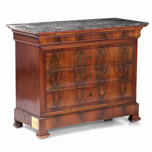 Com� in mogano. Francia, periodo Carlo X, XIX secolo  - Asta Antiquariato - Associazione Nazionale - Case d'Asta italiane