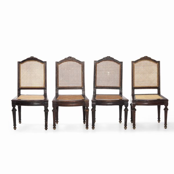 Quattro sedie Luigi XVI. XVIII-XIX secolo  - Asta Antiquariato - Associazione Nazionale - Case d'Asta italiane