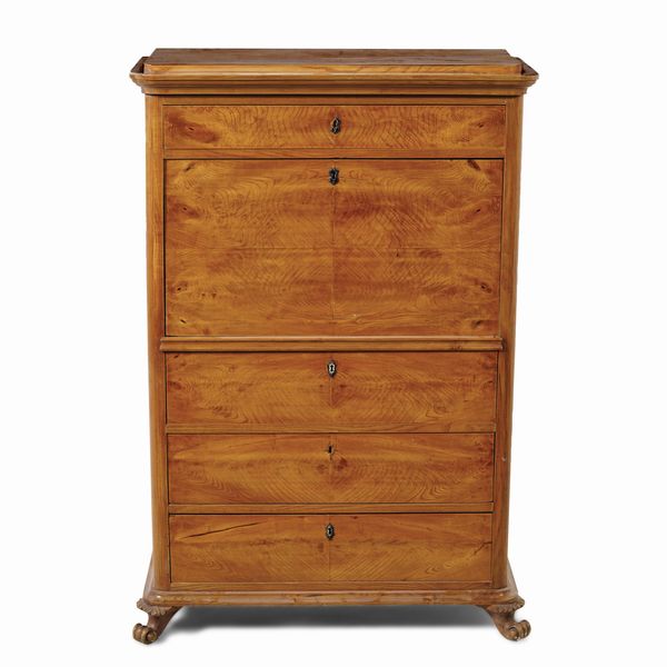 Secretaire lastronato in radica. XIX-XX secolo  - Asta Antiquariato - Associazione Nazionale - Case d'Asta italiane