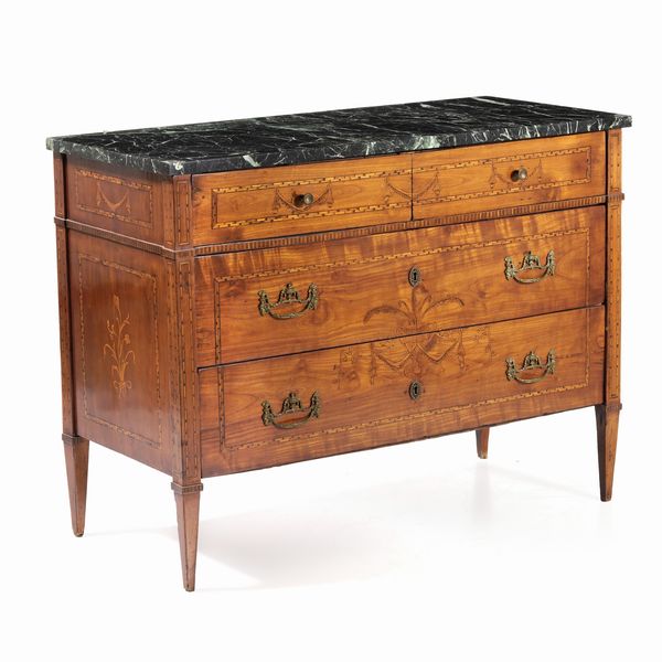 Cassettone intarsiato. Fine XVIII secolo  - Asta Antiquariato - Associazione Nazionale - Case d'Asta italiane