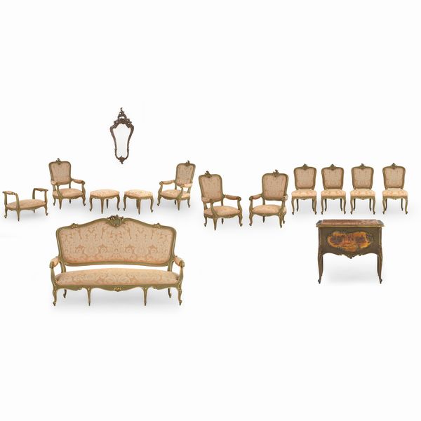 Sala in legno laccato in stile Luigi XV  - Asta Antiquariato - Associazione Nazionale - Case d'Asta italiane