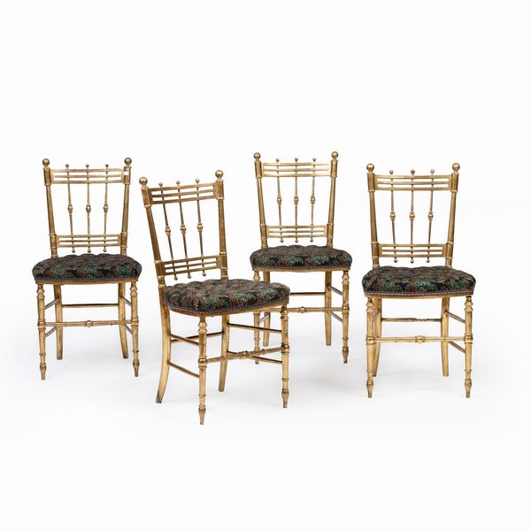 Quattro sedie in legno dorato  - Asta Antiquariato - Associazione Nazionale - Case d'Asta italiane