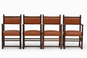 Otto poltroncine in legno, XX secolo  - Asta Antiquariato - Associazione Nazionale - Case d'Asta italiane