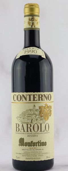 Barolo Monfortino Riserva Giacomo Conterno 1990  - Asta Vini Pregiati da una Ricercata Collezione - Associazione Nazionale - Case d'Asta italiane