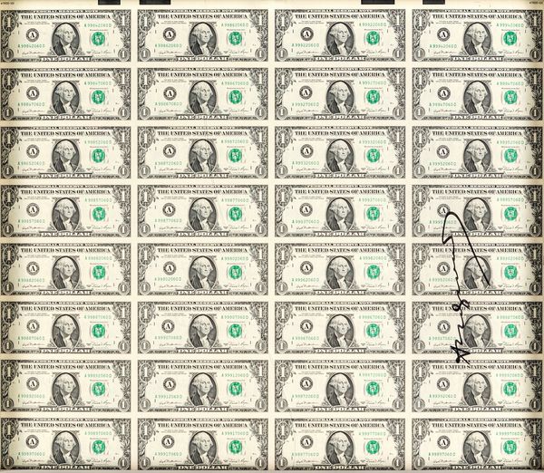 Andy Warhol : 32 times one dollar bill  - Asta Grafica internazionale e multipli d'autore  - Associazione Nazionale - Case d'Asta italiane