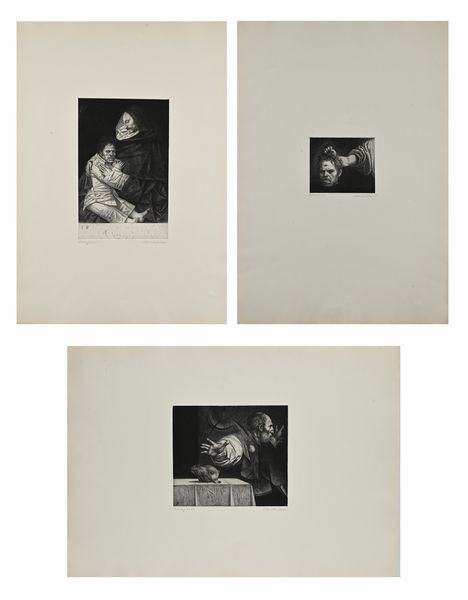 Riccardo Tommasi Ferroni : Lotto di tre incisioni  - Asta Grafica internazionale e multipli d'autore  - Associazione Nazionale - Case d'Asta italiane
