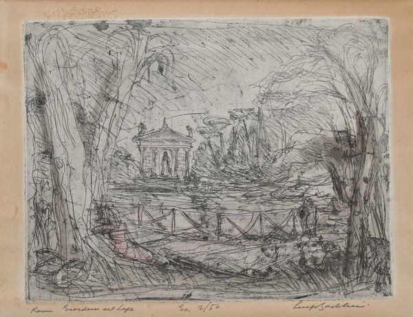 Luigi Bartolini : Roma sul lago  - Asta Grafica internazionale e multipli d'autore  - Associazione Nazionale - Case d'Asta italiane
