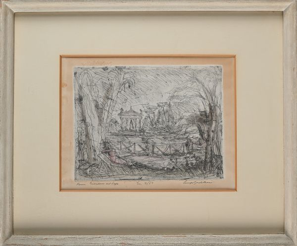 Luigi Bartolini : Roma sul lago  - Asta Grafica internazionale e multipli d'autore  - Associazione Nazionale - Case d'Asta italiane