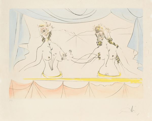 Salvador Dalì : Attrici sul palco  - Asta Grafica internazionale e multipli d'autore  - Associazione Nazionale - Case d'Asta italiane