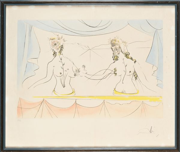 Salvador Dalì : Attrici sul palco  - Asta Grafica internazionale e multipli d'autore  - Associazione Nazionale - Case d'Asta italiane