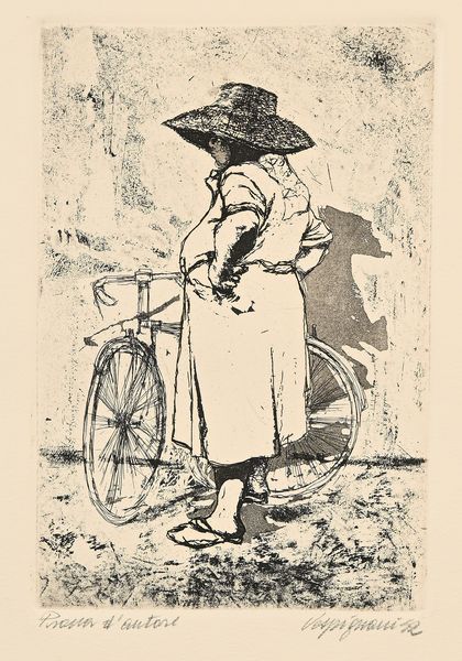 Renzo Vespignani : Figura e bicicletta  - Asta Grafica internazionale e multipli d'autore  - Associazione Nazionale - Case d'Asta italiane