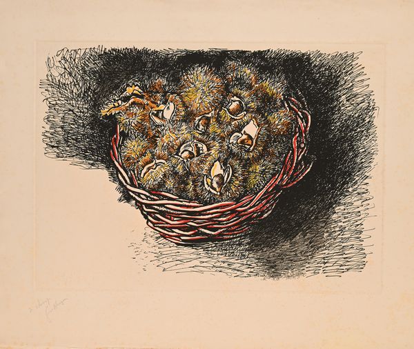 Renato Guttuso : Cesto di castagne  - Asta Grafica internazionale e multipli d'autore  - Associazione Nazionale - Case d'Asta italiane