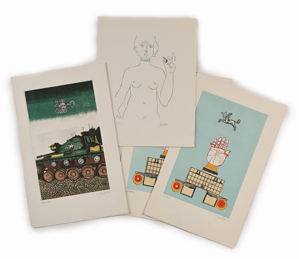 Franco Gentilini : Lotto di 4 grafiche  - Asta Grafica internazionale e multipli d'autore  - Associazione Nazionale - Case d'Asta italiane