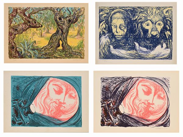 Carlo Levi : Lotto di 4 litografie  - Asta Grafica internazionale e multipli d'autore  - Associazione Nazionale - Case d'Asta italiane