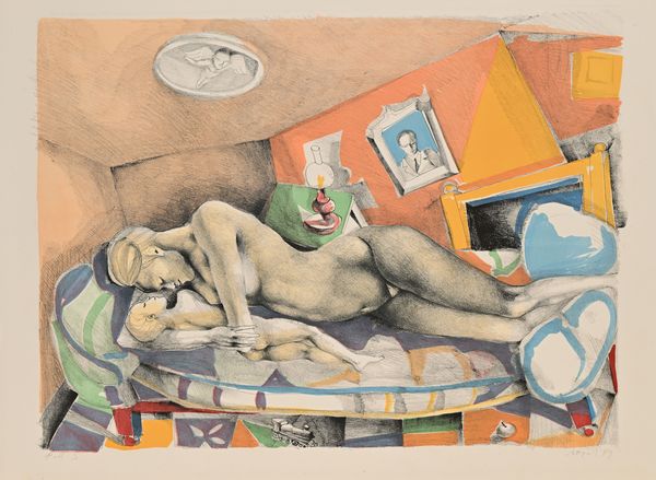 Ugo Attardi : Scena di interno  - Asta Grafica internazionale e multipli d'autore  - Associazione Nazionale - Case d'Asta italiane